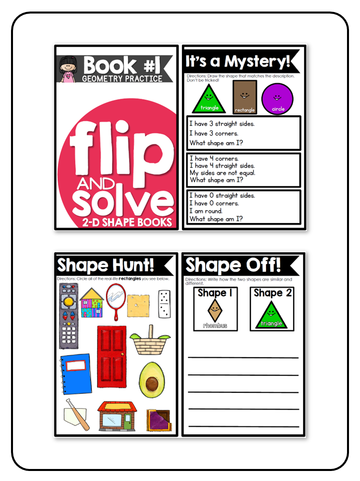 2D Shapes - Flip and Solve Books