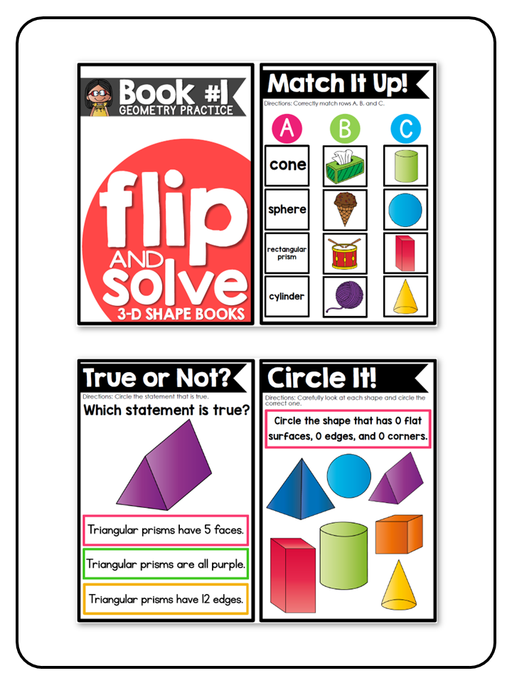 3D Shapes - Flip and Solve Books