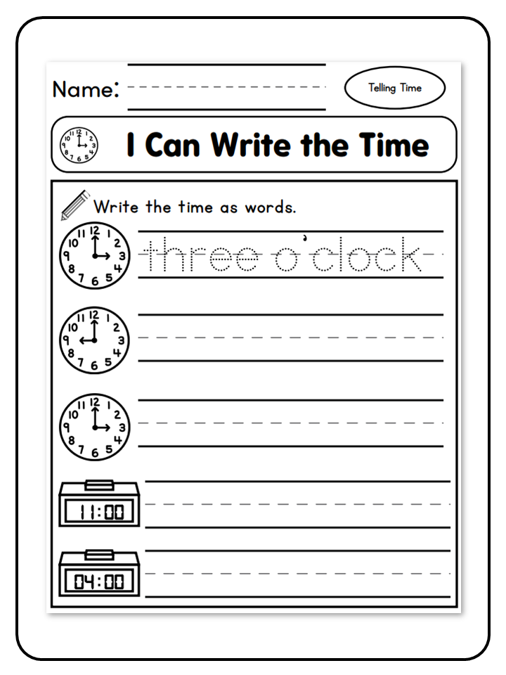 I Can Write the Time | By the Hour