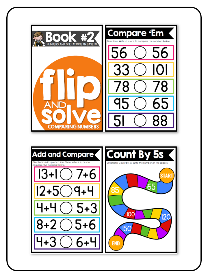 Comparing Numbers - Flip and Solve Books