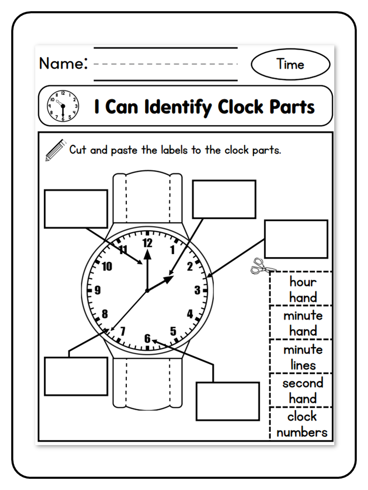 I Can Identify Clock Parts