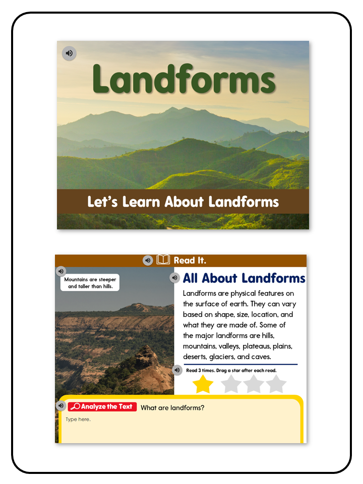 Listening Center All About Landforms - Digital Resource