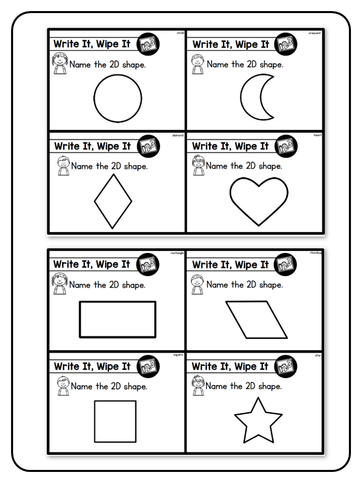 Write and Wipe - The Math Bundle - 2D and 3D Shapes