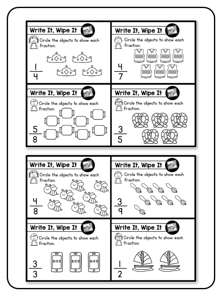 Write and Wipe - The Math Bundle - Fractions