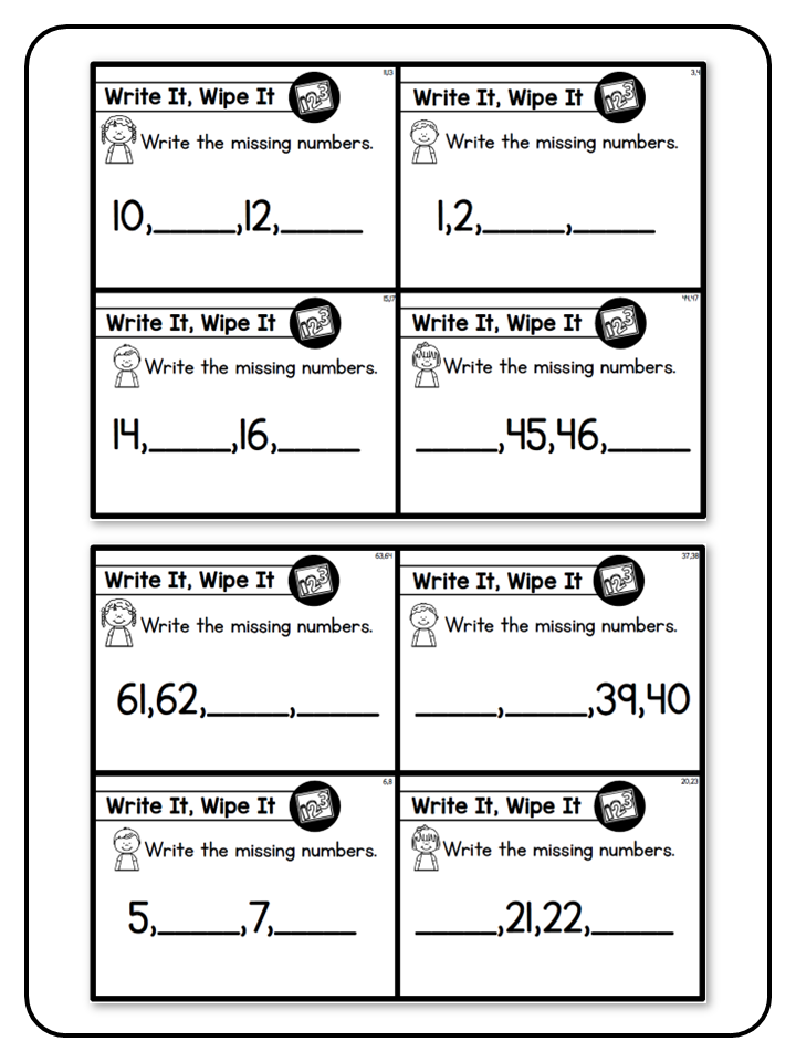 Write and Wipe - The Math Bundle - Missing Numbers to 120