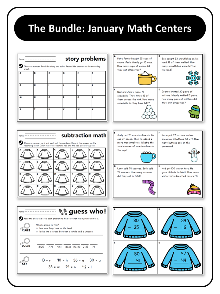 January Math Centers