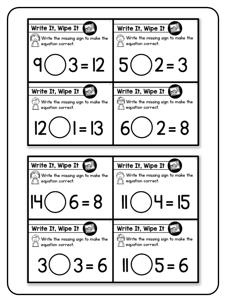 Write and Wipe - The Math Bundle - Mixed Addition and Subtraction