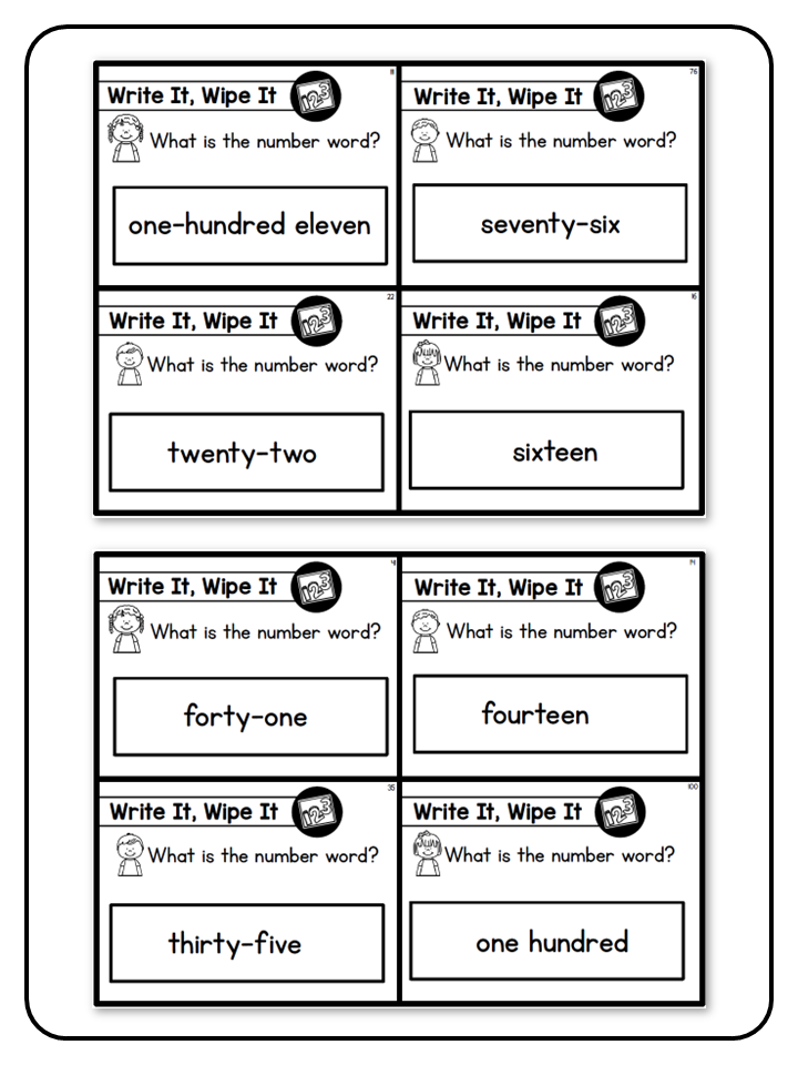 Write and Wipe - The Math Bundle - Number Words