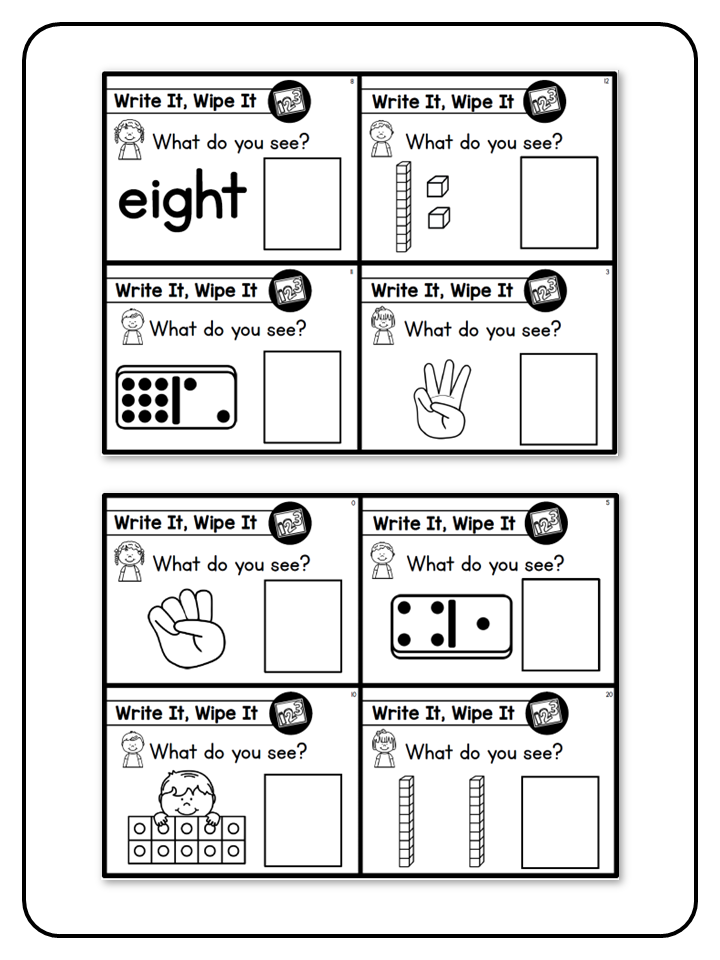 Write and Wipe - The Math Bundle - Subitizing