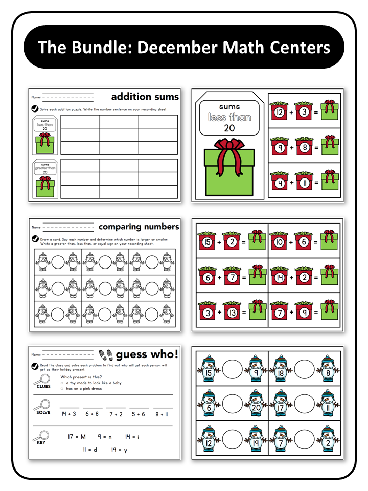 December Math Centers