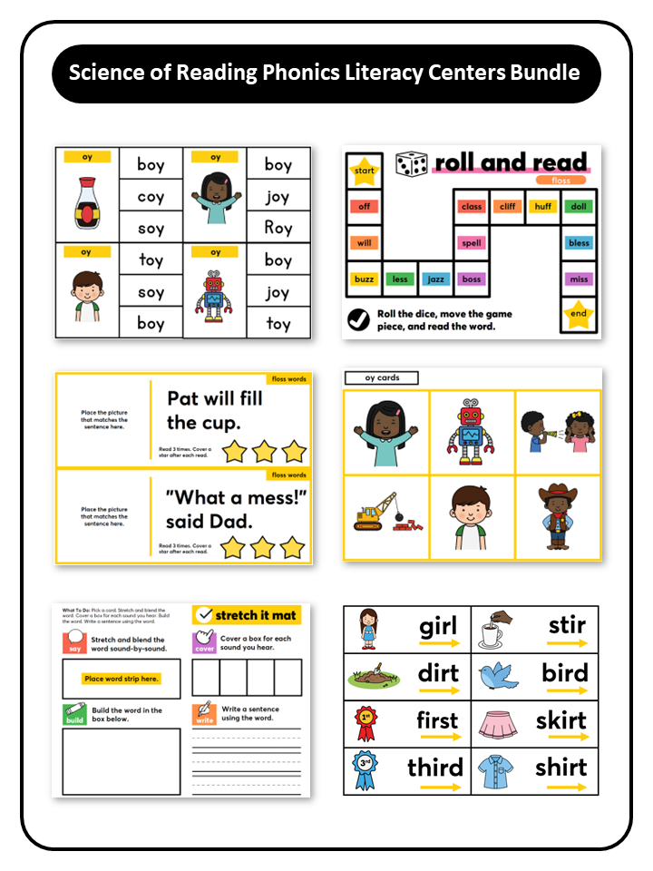 Science of Reading Phonics Literacy Centers Bundle