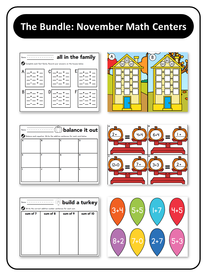 November Math Centers