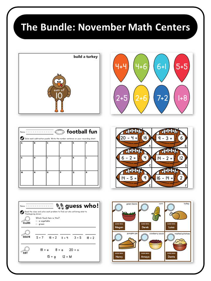 November Math Centers