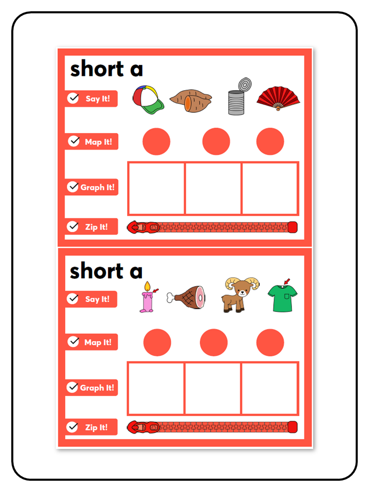 Zip It Kit - Ziploc Word Mapping - Science of Reading Aligned - Short Vowels