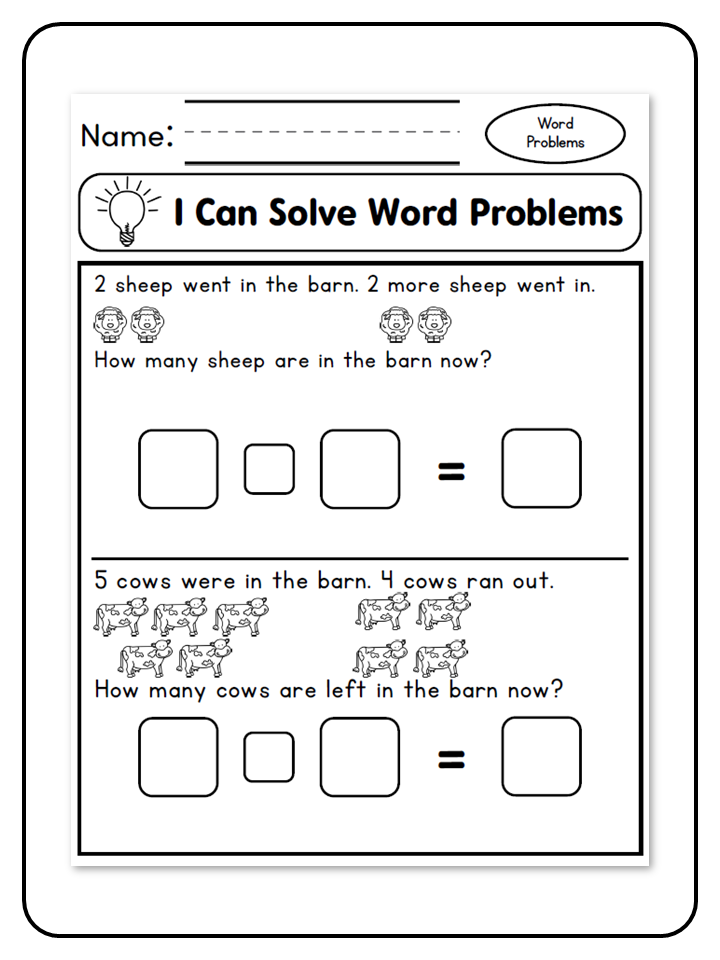 I Can Solve Word Problems | Within 10