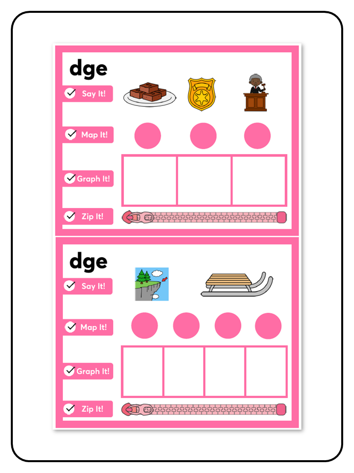 Zip It Kit - Ziploc Word Mapping - Science of Reading Aligned - Trigraphs