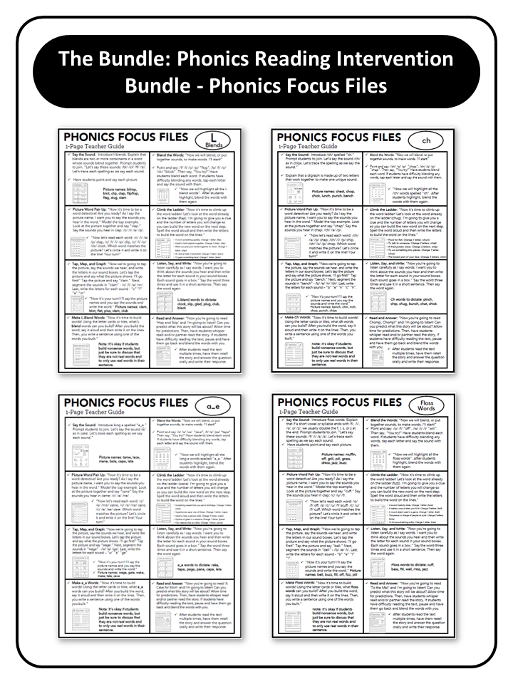 Phonics Reading Intervention Bundle - Phonics Focus Files