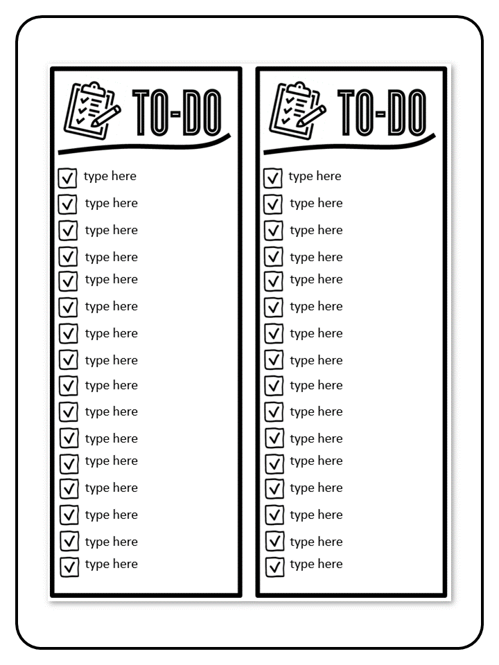 Editable Checklist