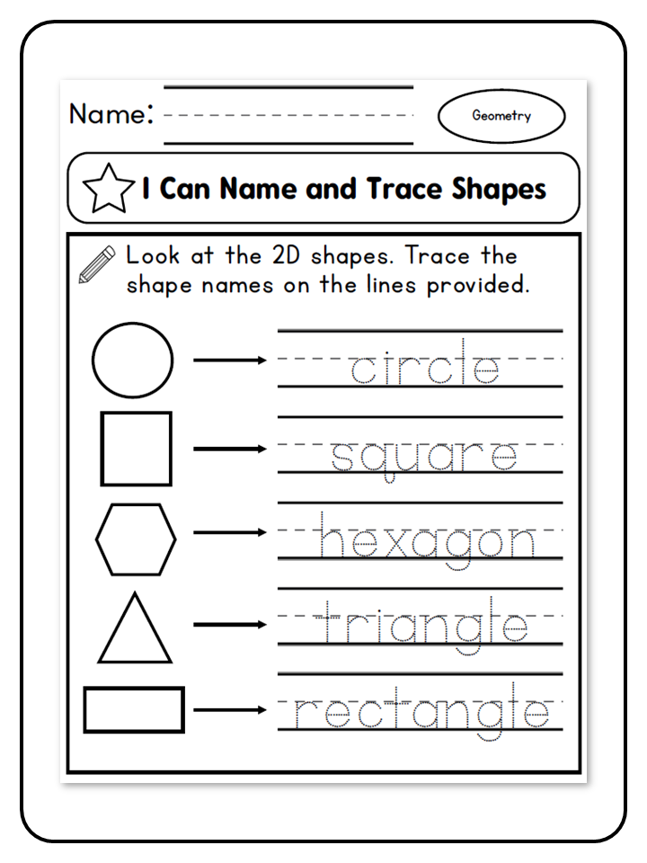 I Can Name and Trace Shapes