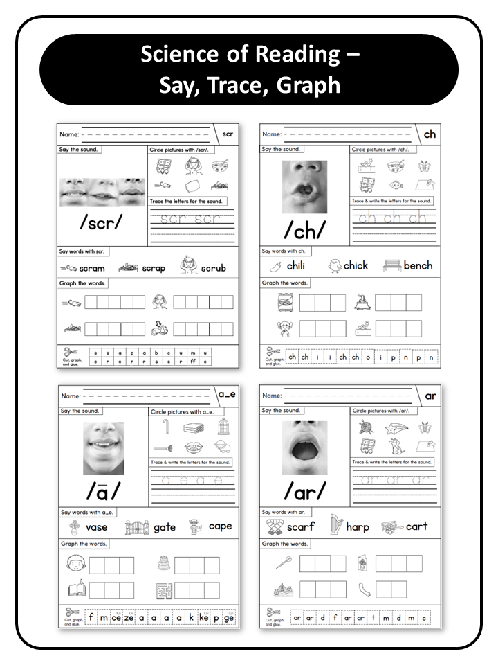 Science of Reading - Say, Trace, Graph - Growing Bundle