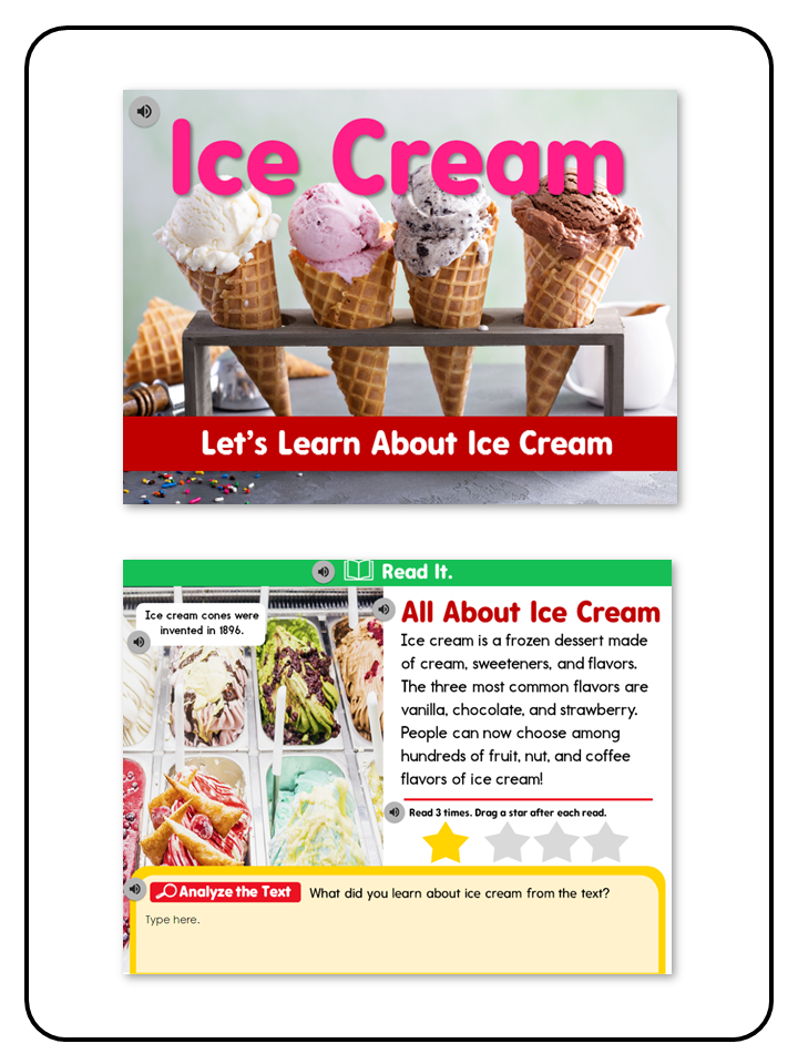 Listening Center All About Ice Cream - Digital Resource