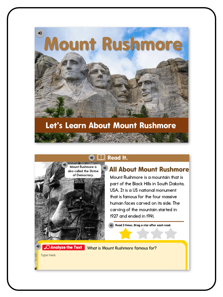 Listening Center All About Mount Rushmore - Digital Resource