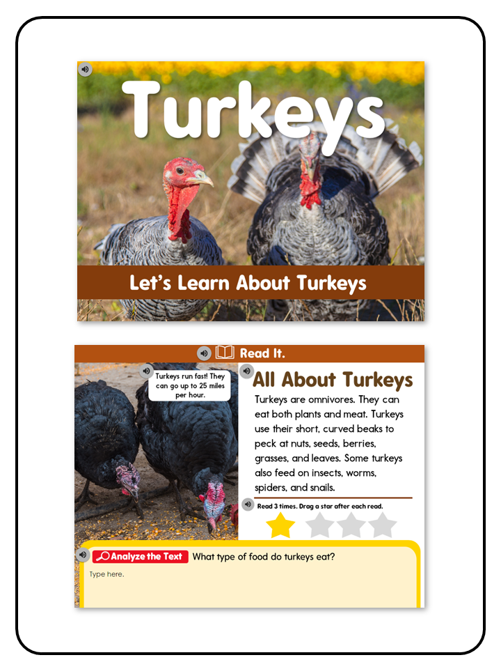 Listening Center All About Turkeys - Digital Resource